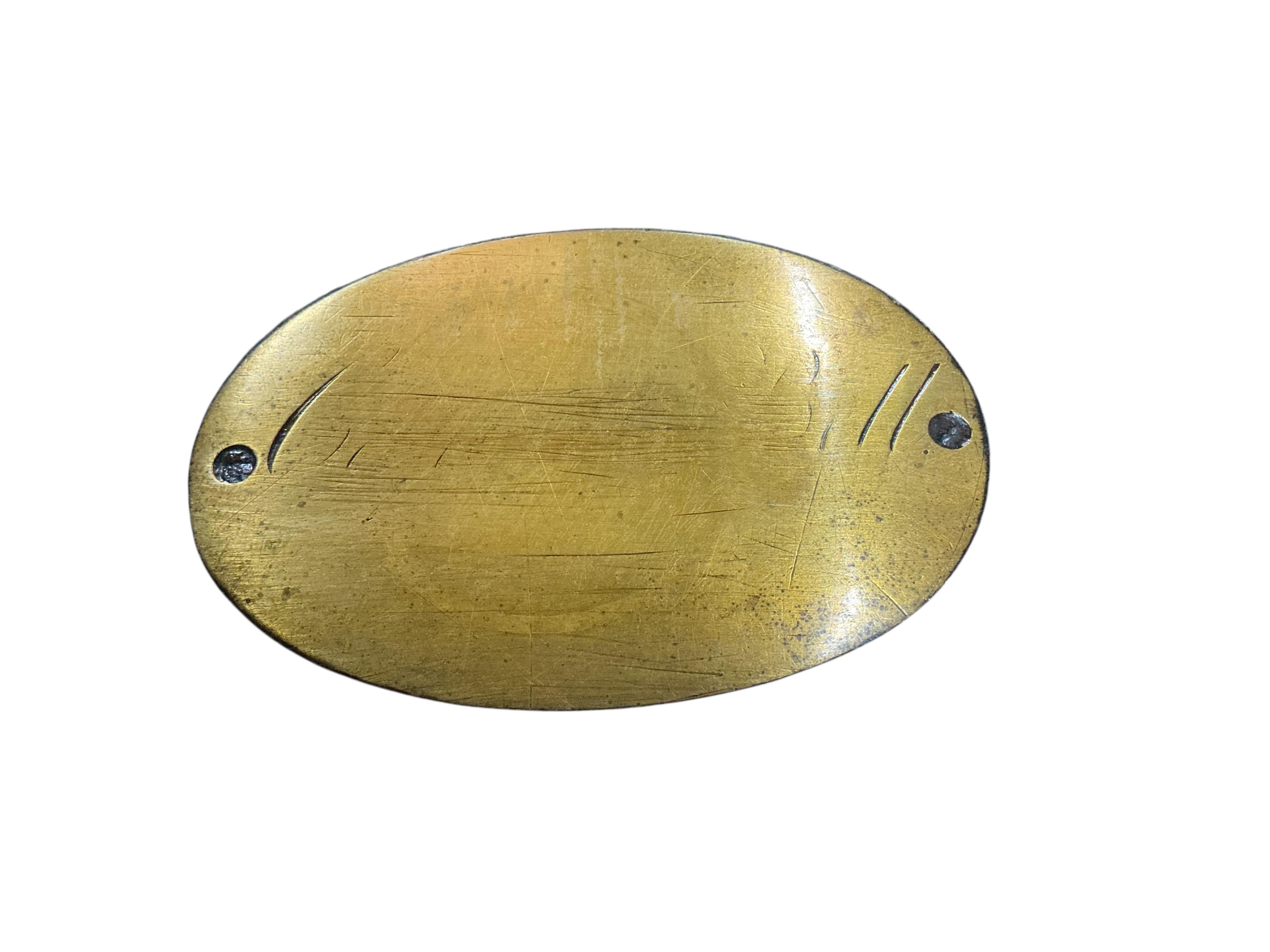 A brass mounted trunk with plaque inscribed 'Captain Bill', width 108cm, depth 54cm, height 68cm